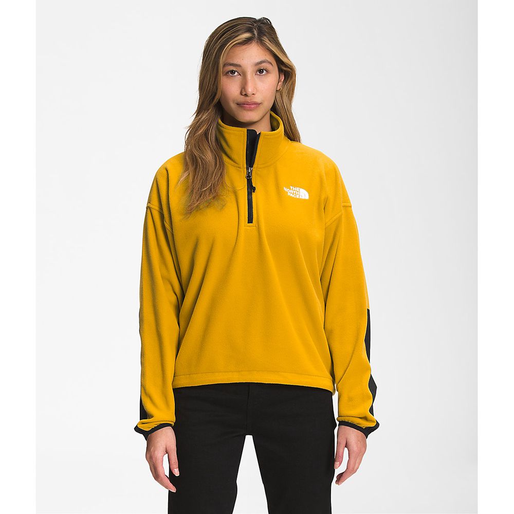 The North Face Fleece Womens Australia - The North Face Tka Kataka ¼ Zip Yellow (MXZ-793602)